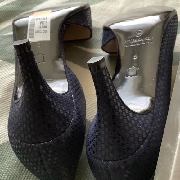 NWT Peter Kaiser open-toe, navy suede, US7.5. Leather lined, Made in Germany - Picture 6 of 9